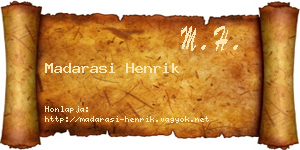 Madarasi Henrik névjegykártya